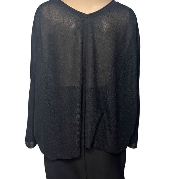 Zara light weight black top sweater pearls S - Picture 6 of 13